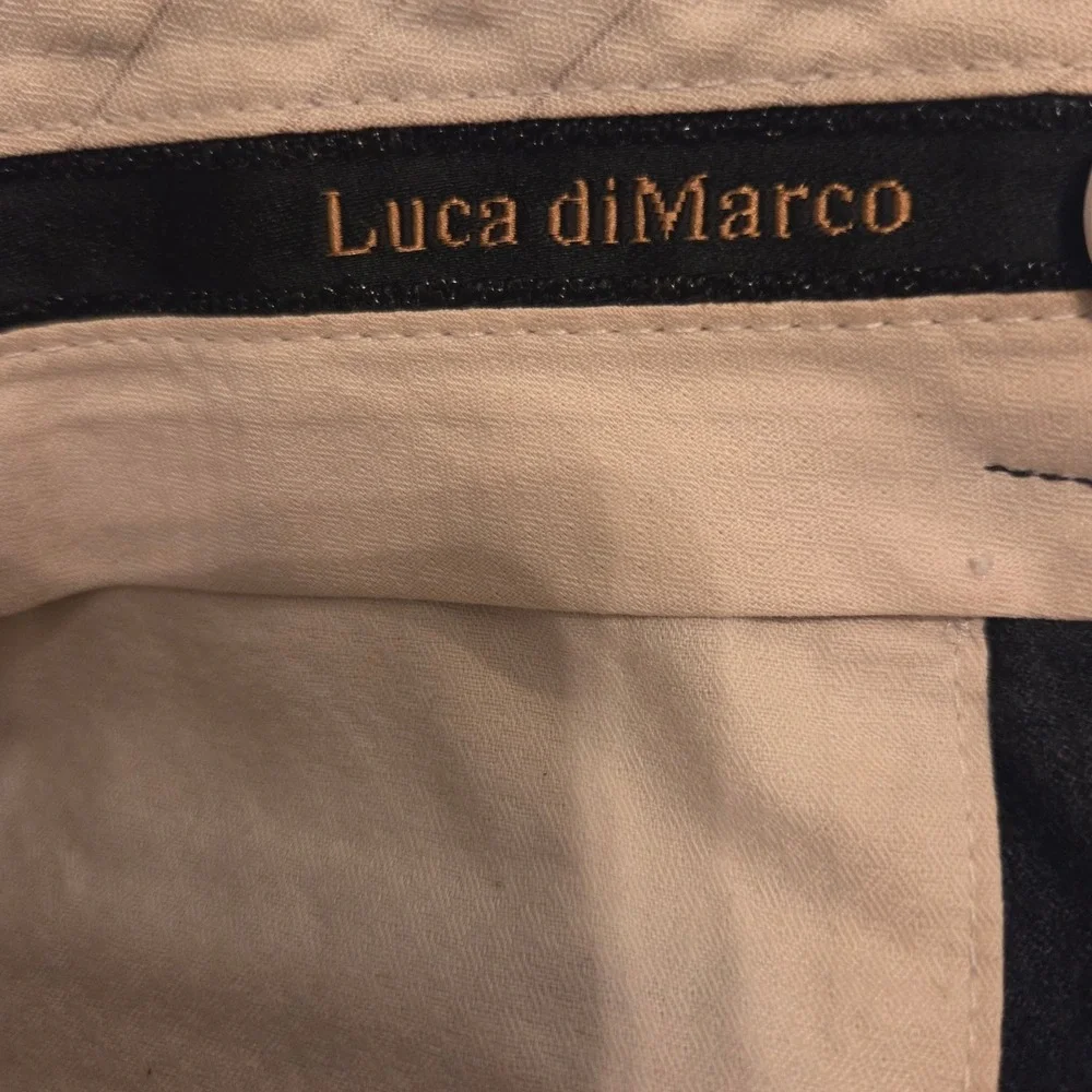 Luca diMarco Men's Wool Trousers Charcoal Grey Pleated Cuffed Dress Pants SZ 40